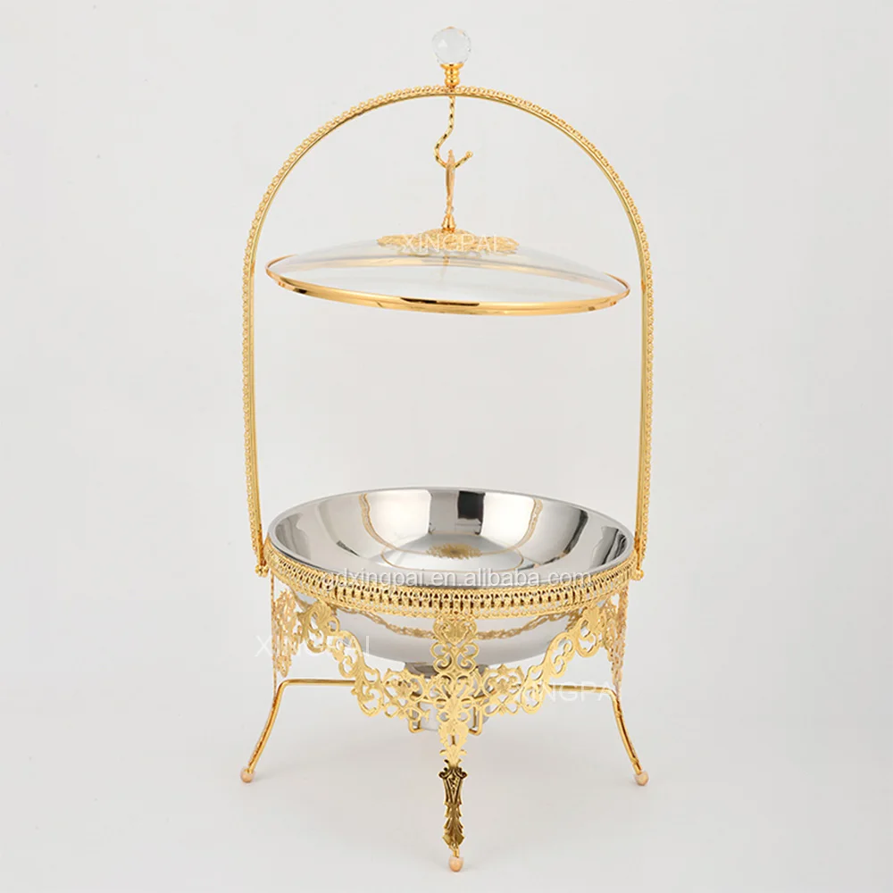 Other Hotel & Restaurant Supplies 8L Buffet Set Golden Chafing Dish Catering Fuel Alcohol Food Warmer for Wedding