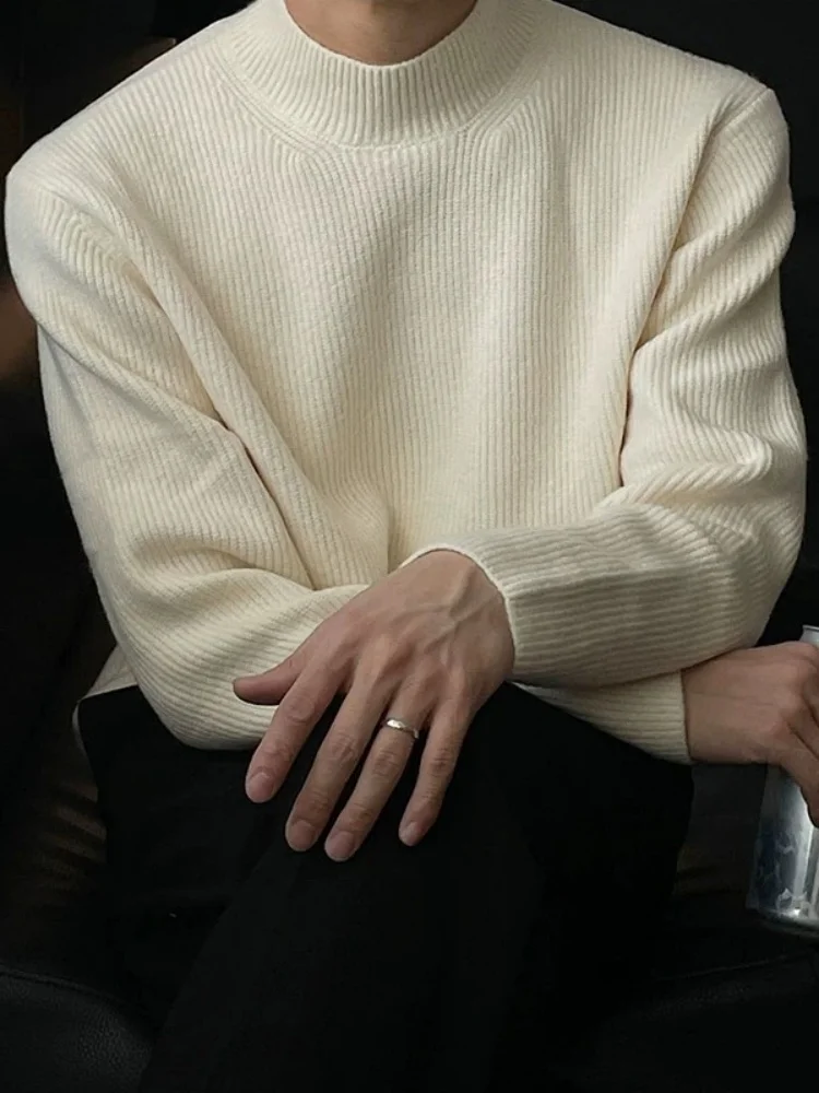 

Мужской свитер с высоким воротником, зимний, утепленный, в американском ретро-стиле, мягкий, удобный, из пряжи средней плотности