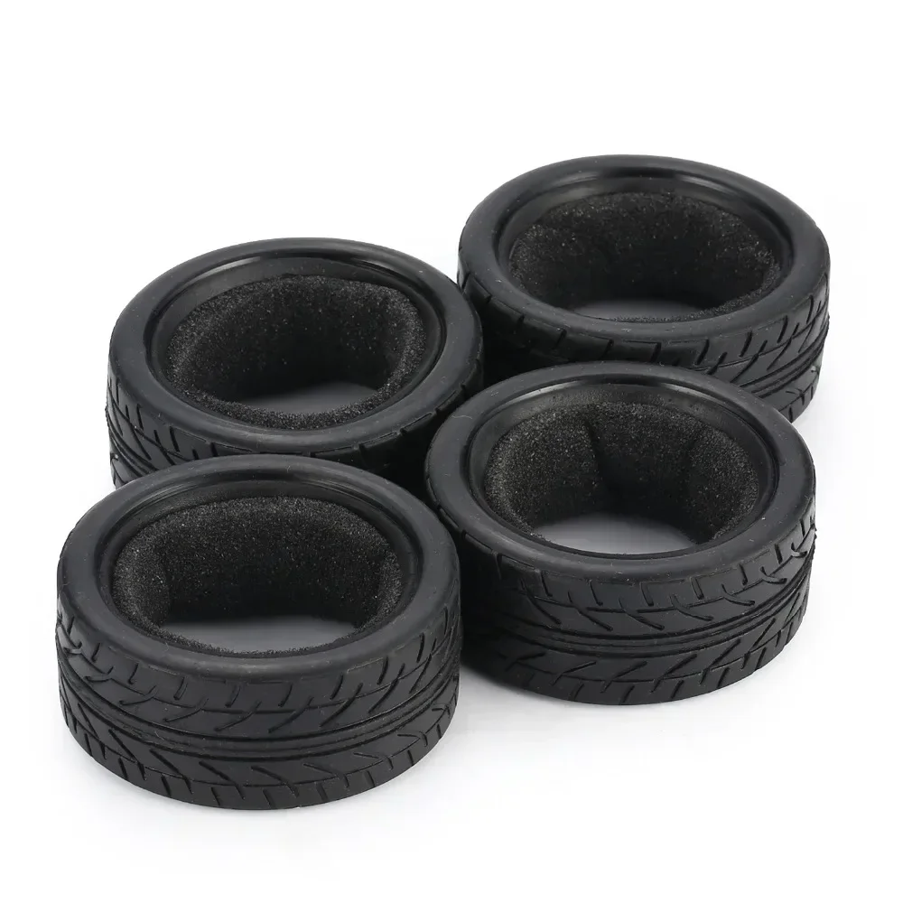 4PCS 1/10 Medium Grain Drift RC On-road Car Rubber Tire 65mm Wheels Soft Tyre Skin for Traxxas Tamiya HPI Kyosho Racing HSP Part