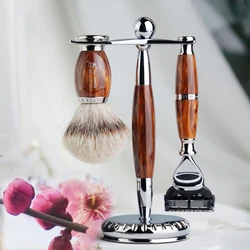 Safety razor men shaving replaceable blade brush shaving rack