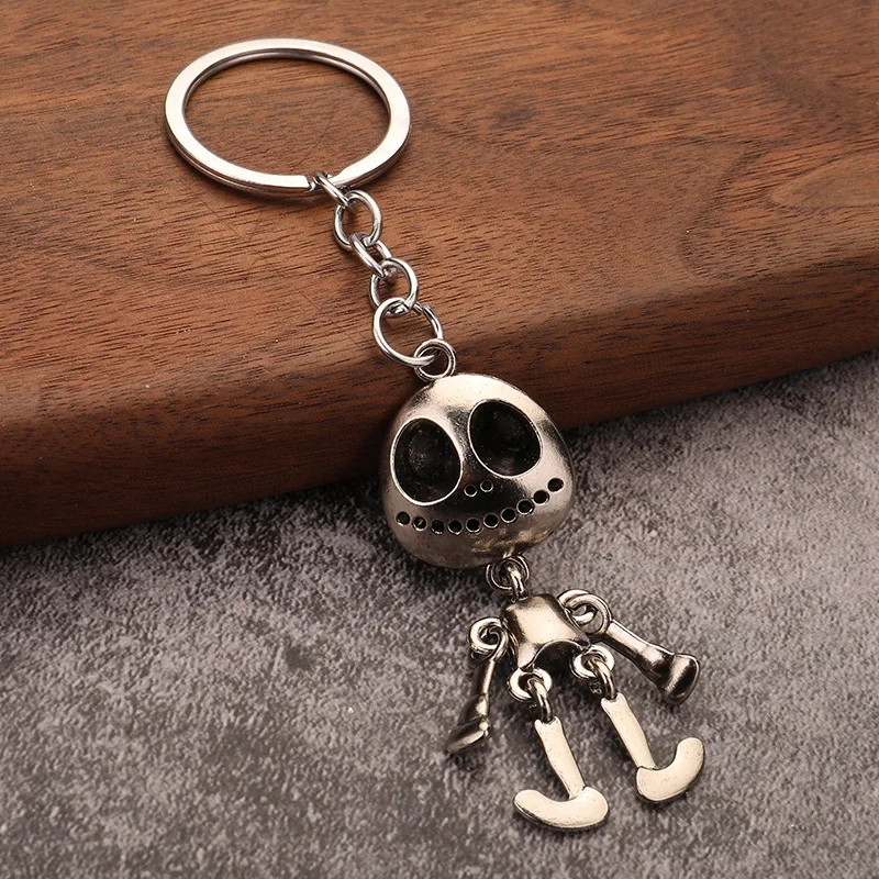 Simples cabeça fantasma simples metal chaveiro brinquedo bonito casal acessórios chaveiro saco pingente presente aniversário natal presente de halloween