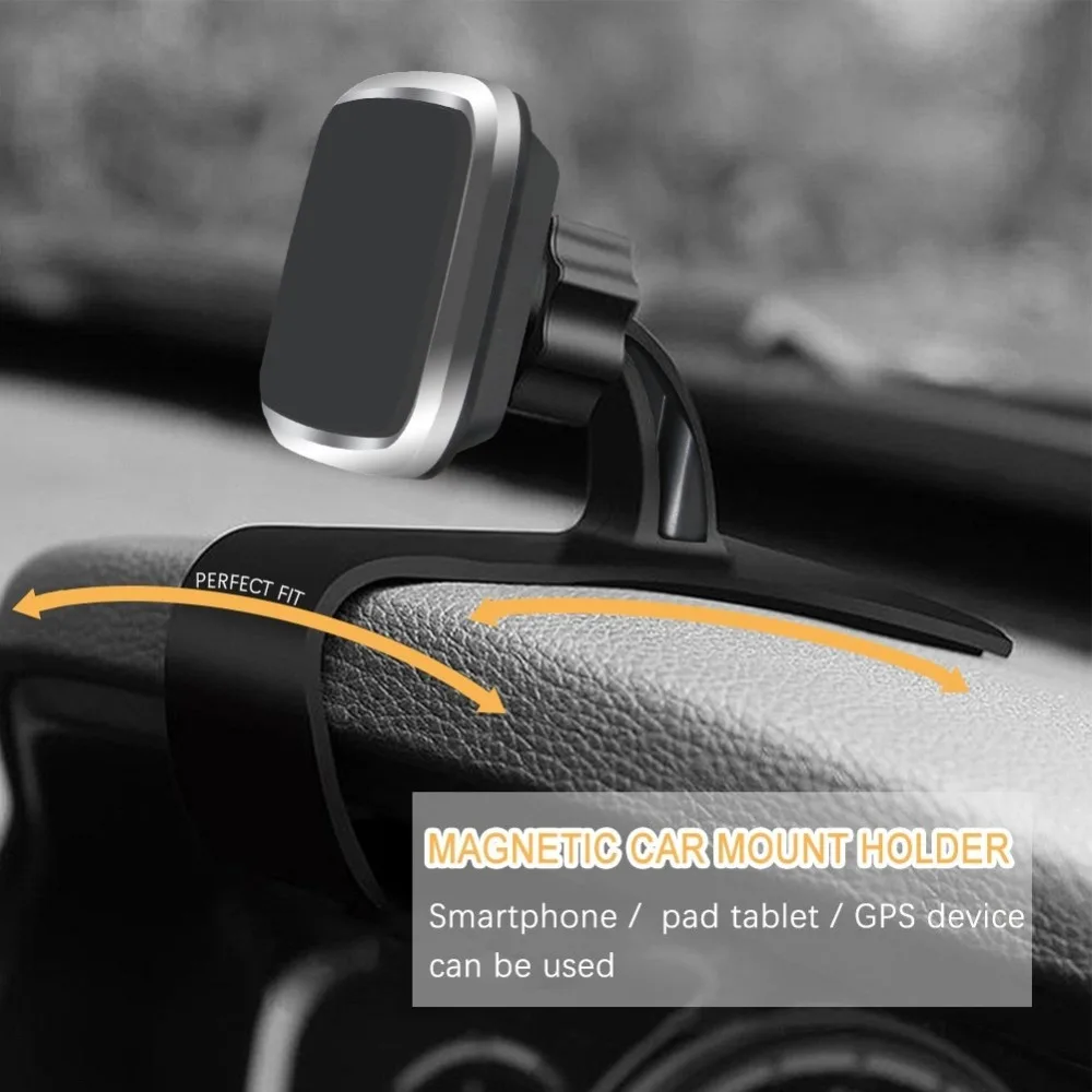 Magnetic Car Phone Holder For iPhone HUD Universal Car Mount Dashboard Clips Cradle GPS Navigator Bracket For Samsung For Huawei