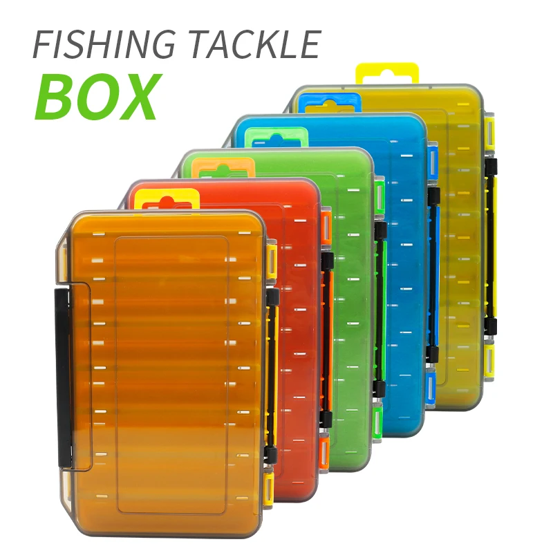 Double Sided Fishing Box 12 Compartments Waterproof Bait Lure Hook Storage Organizer Case Container Carp Fish Tackle Accessories