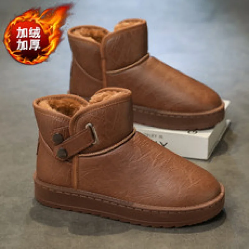 أحذية ثلج معزولة لعام 2025 للرجال، مبطنة بالفرو الصناعي ومضادة للانزلاق، مثالية لعيد المحاربين القدامى والتزلج أو التزلج على الجليد