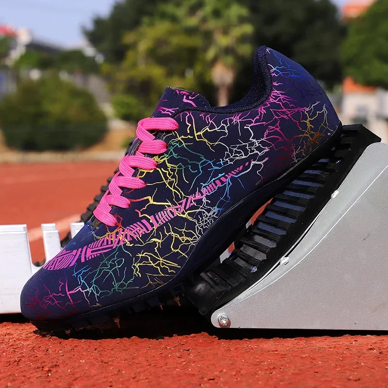 

Men Running Sprint Shoes Track Spike Soft Professional Athletic Long Jump Light weight Field Non Slip Racing Match