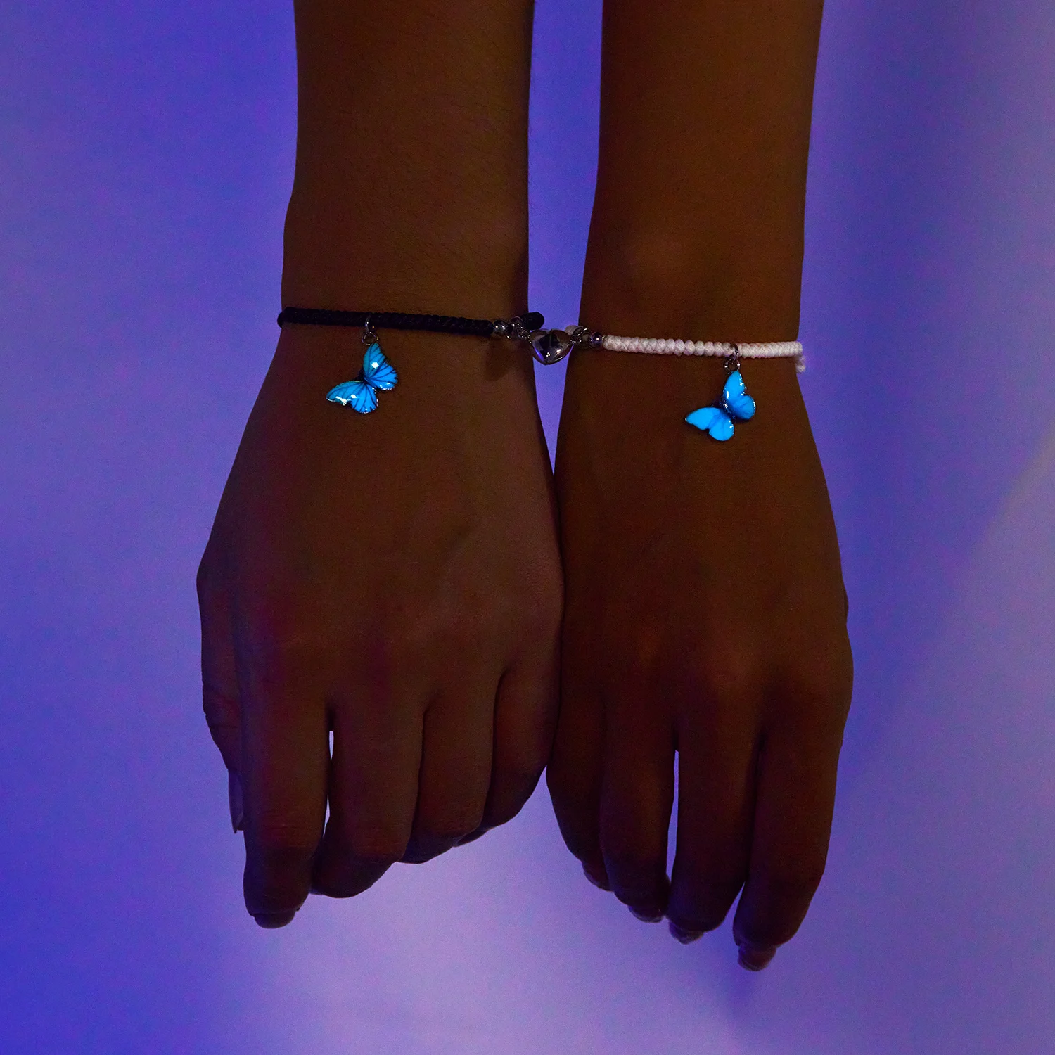 2 Teile/satz Schmetterling Paare Anhänger Leuchtendes Armband für Frauen Männer Minimalistisches Seil Geflecht Armband Freundschaft Schmuck Geschenke – Detail 17