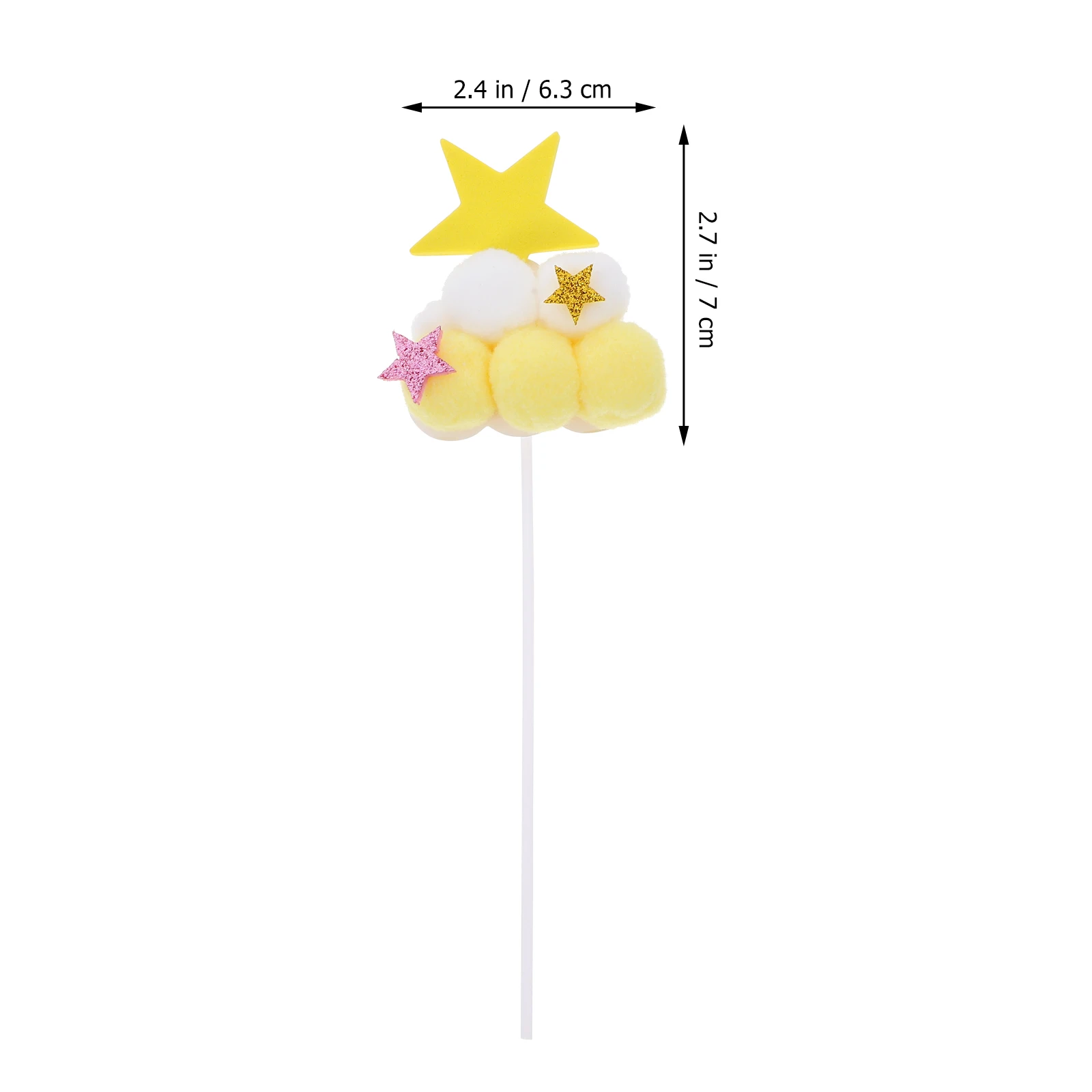 

Birthday Cake Decorations Star Plugin Cupcake Hairball Adorable Baby Pompom Pick