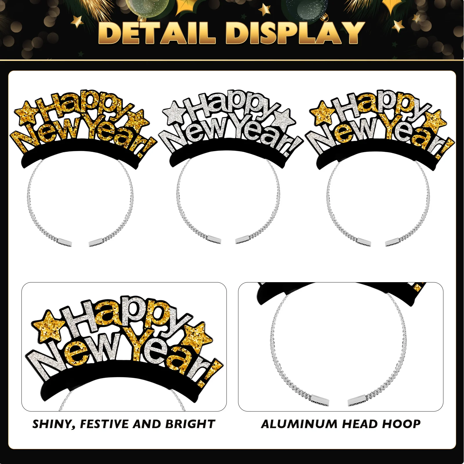 New Year Party Set Years Supplies Eve Kit Decor Head Bandana Headband Happy Props Paper Bands