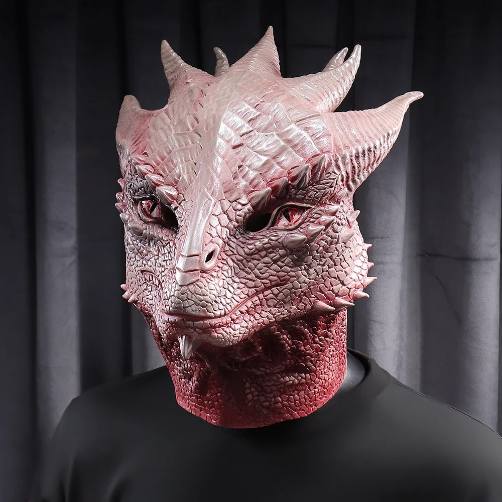 Masque Dragon Game Cosplay, Animal Kokor, Rick Monster, Casque en Latex, Halloween, Carnaval, Accessoires de Costume de ix