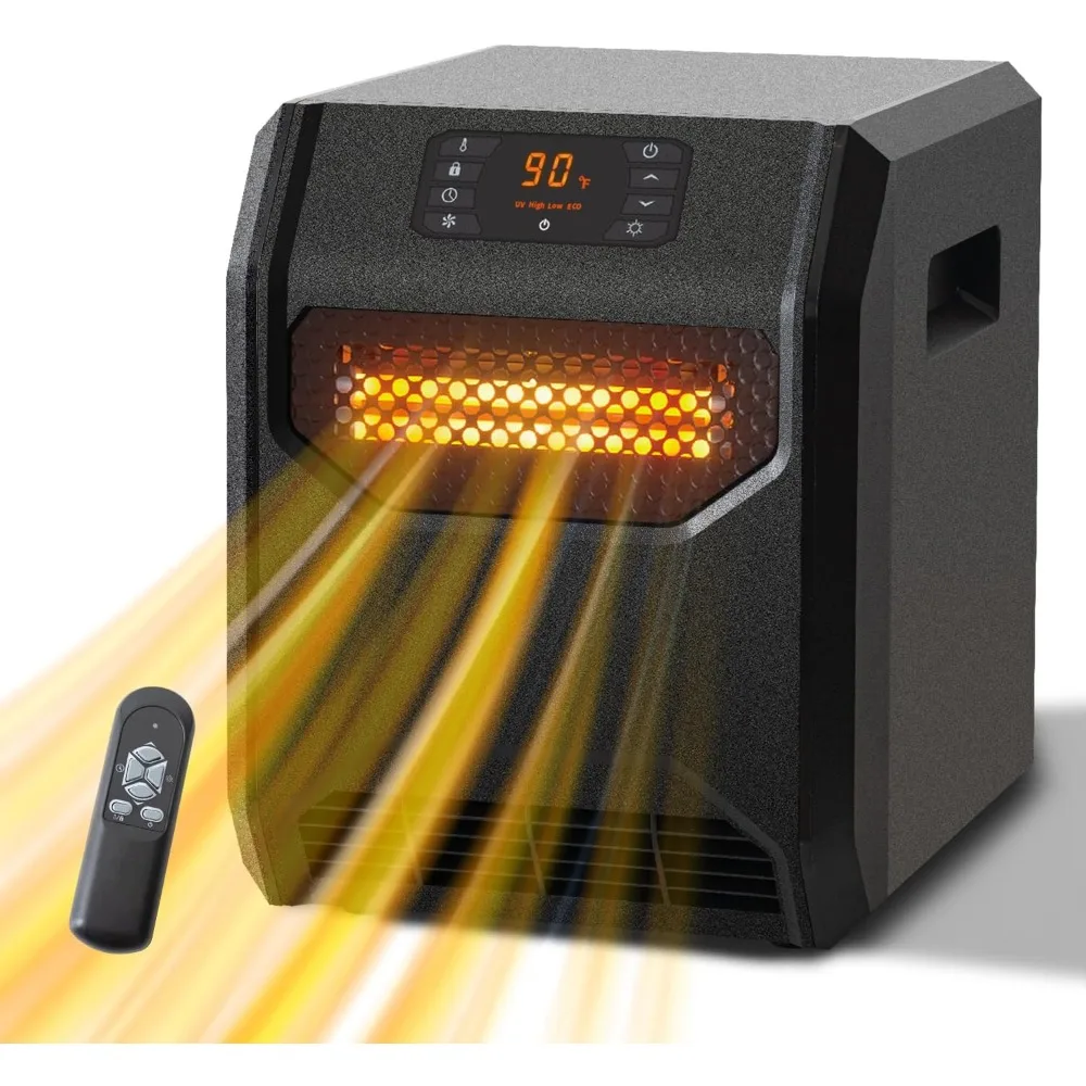 

Space Heater for Indoor Use 1500W Electric Room Heaters Infrared Quartz Heaters with Thermostat Portable Space Heater