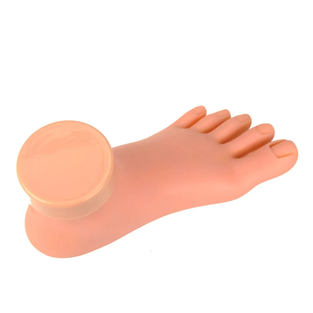 Silicone Practice Fake Foot Model Flexible Practice Foot Mannequin Movable Soft Nail Art Tool for Nails Training Display