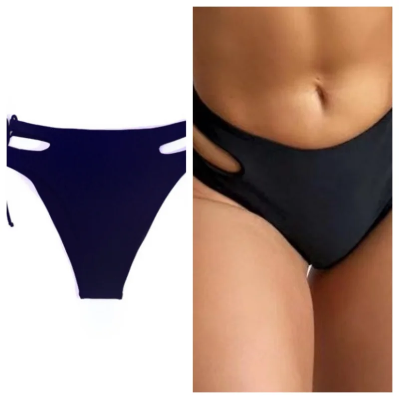 Calças de natação femininas sexy cintura alta bikini bottoms ajustável lado gravata shorts de banho dividir maiô praia troncos de natação