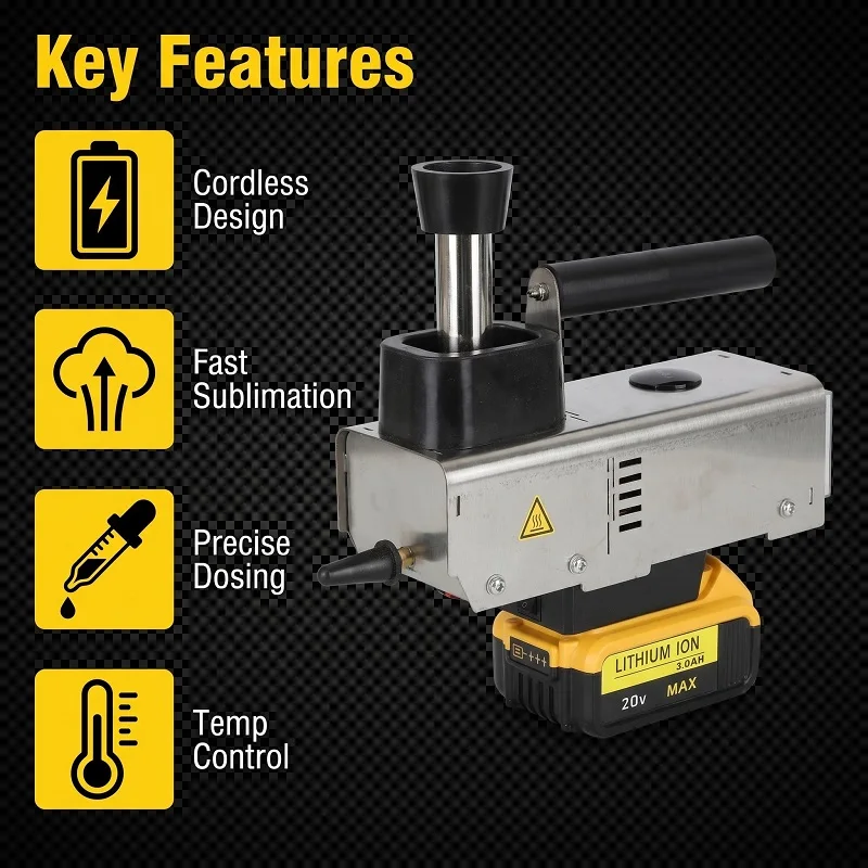 Wireless OA Vaporizer 18V Battery Oxalic Acid Sublimator and Vaporizers Powered Cordless Oxalic Acid Vaporizer Beekeeping Tools