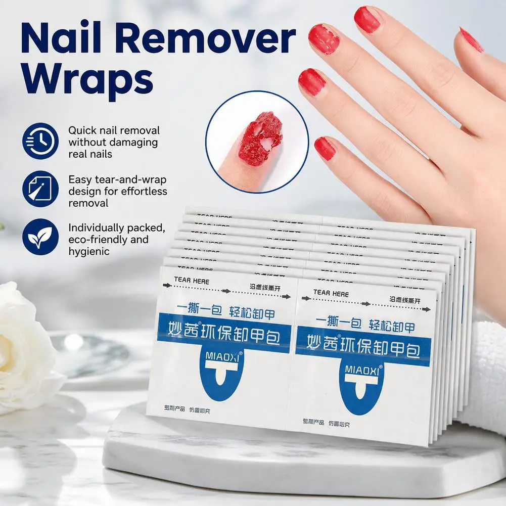 20-100pcs Nail Art Remover Wraps For Gel Polish Disposable Nail Wraps Soak Off UV Gel Polish Remover Pads Portable Manicure Tool