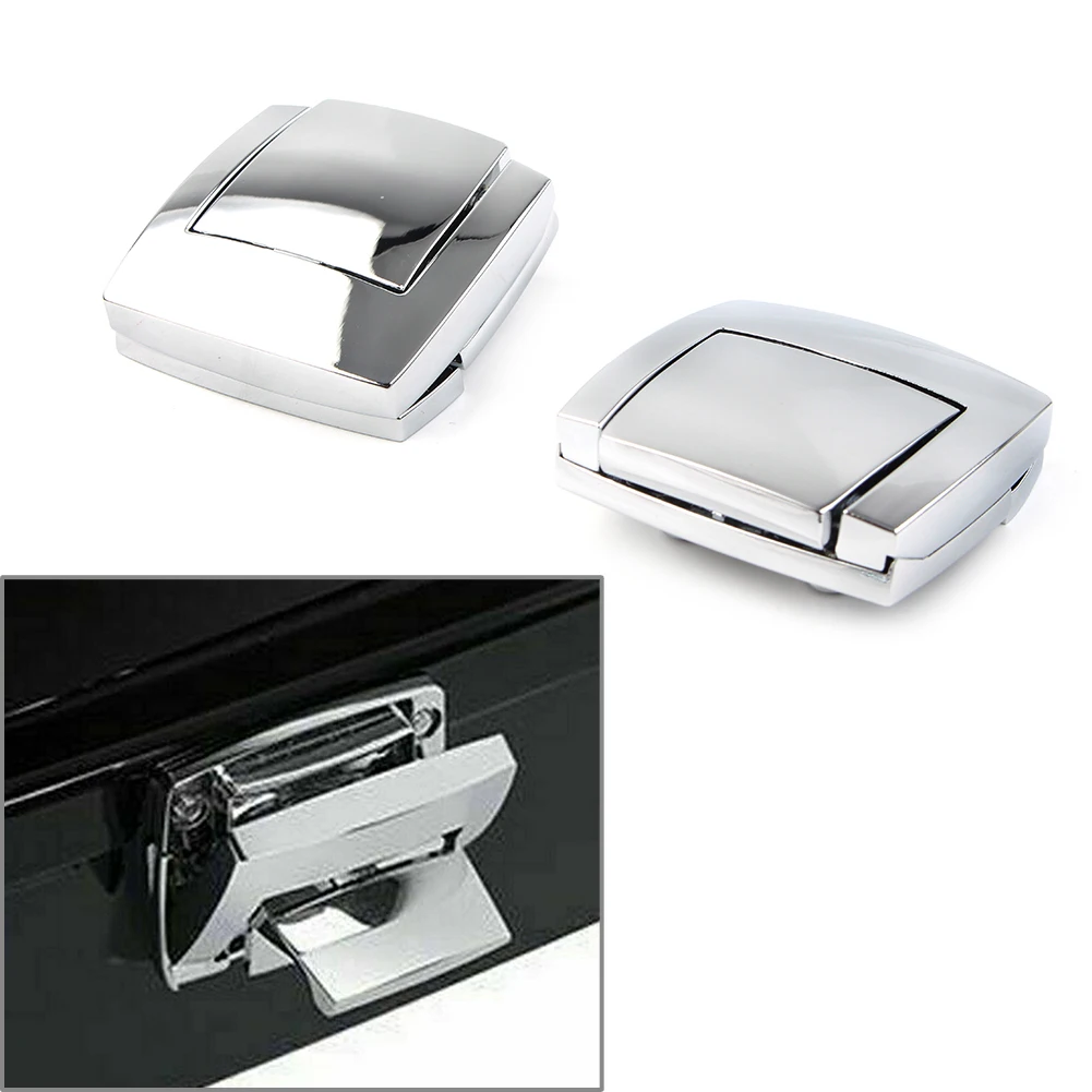 

2x Chrome Motorbike Pack Trunk Lock Latches For Harley Davidson Touring Road King Electra Street Glide FLHX FLTR FLHT 1980-2013