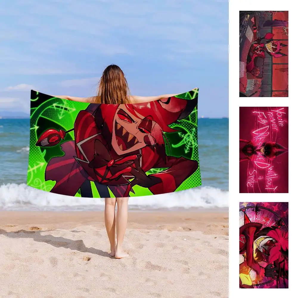 Alastor Hazbin Hotel Anime Microfiber Beach Towel Absorbent Quick dry Soft Yoga Swimming Resort Mountain Climbing Towel