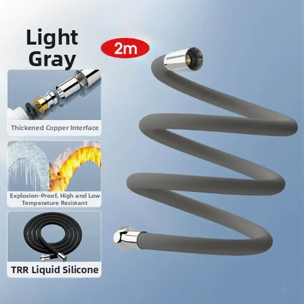RV Shower Hose Soft Shower Hose Knot-free Design for g1 2 Tapered Connector Hexagonal Connectors Food-grade Silicone