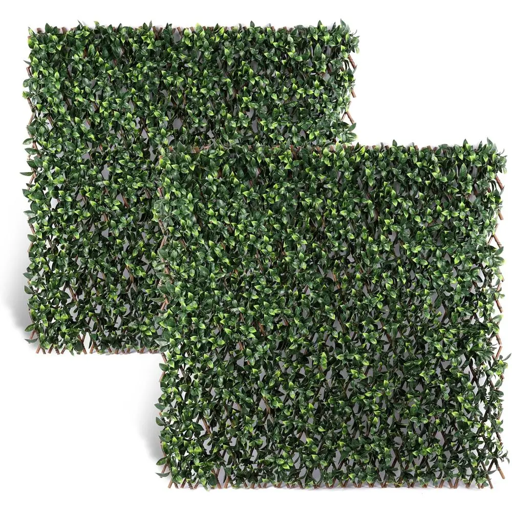 

Expandable Privacy Screen with Greenery for Balcony, Patio, or Decks - Decorative Ivy Hedge Panel for Outdoor Home Wall