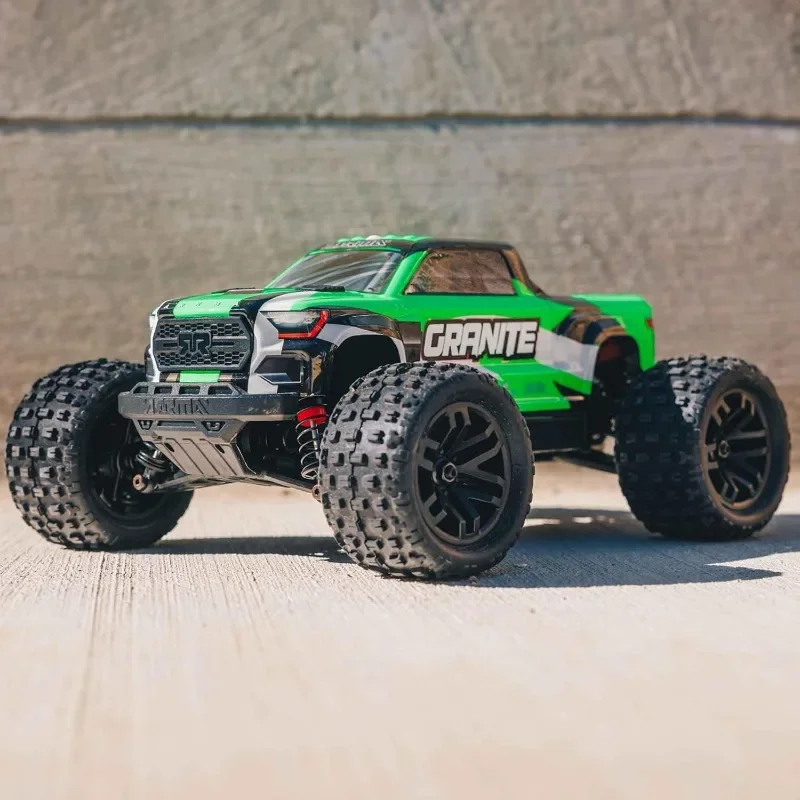 صفقة رائعة. شاحنة 1/18 جرانيت GROM MEGA 380 مصقولة 4X4 Monster Truck RTR مع بطارية وشاحن، أخضر، ARA2102T3