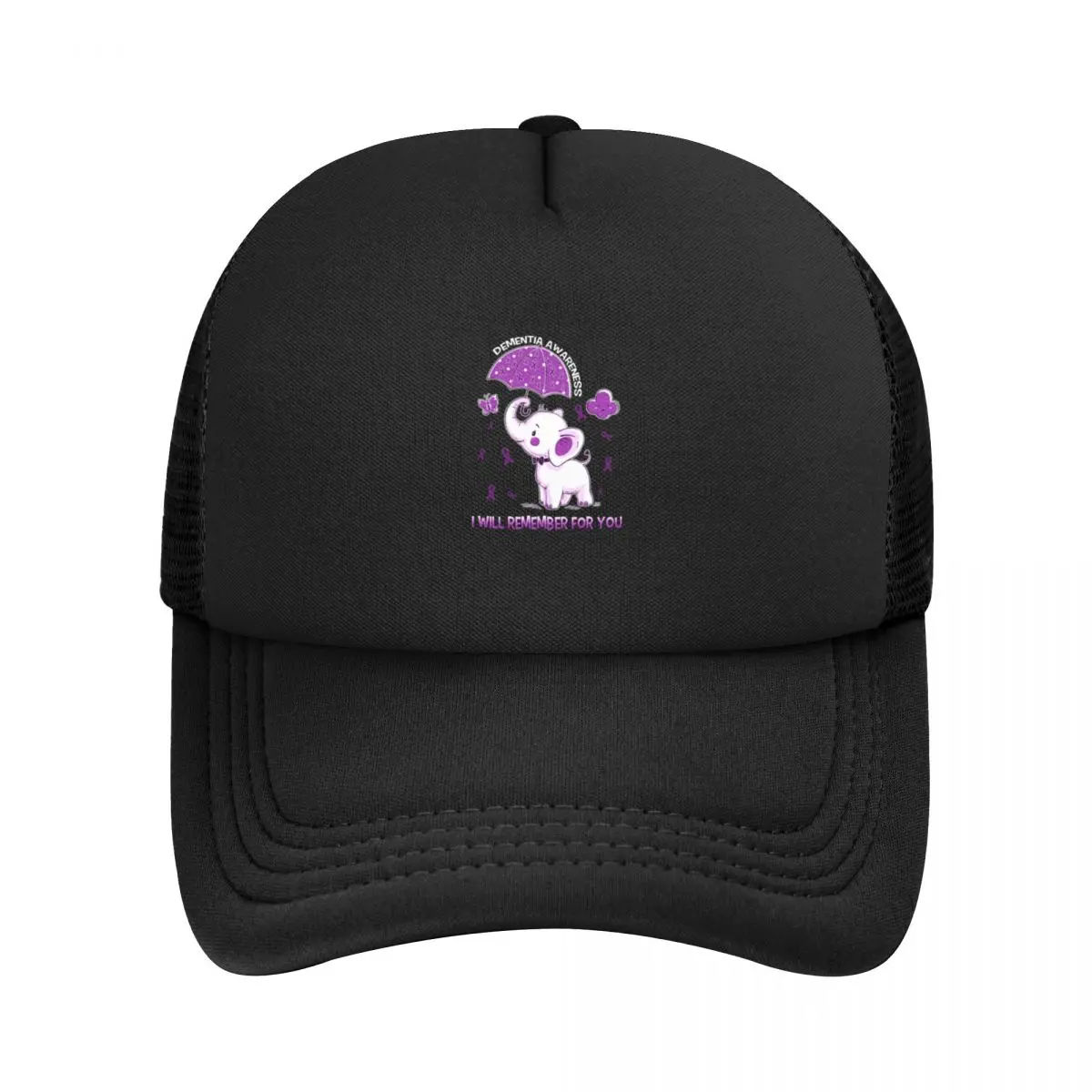 Dementia Awareness Elephant Long Sleeve T-Shirt Baseball Cap Sunscreen funny hat custom Hat New In The Hat Mens Women's