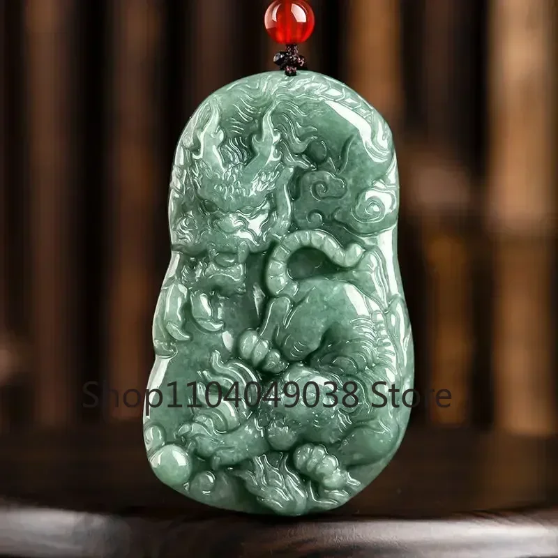 

Natural Crouching Tiger, Hidden Dragon Zodiac Dragon and Tiger Brand Pendant