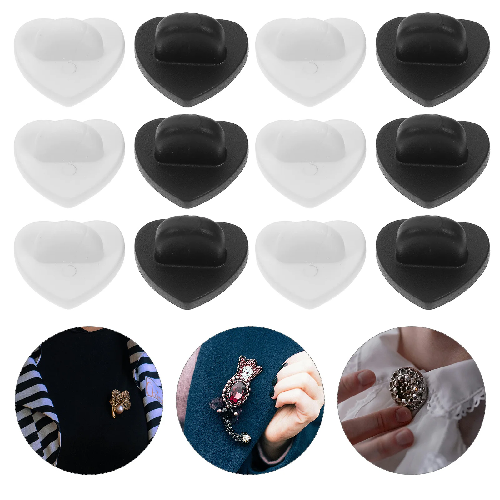 

100pcs Heart Design Pin Backs Lock For Lapel Brooch Badge Enamel Pins Plastic Locking Clutch Backs Craft Accessory Hardware