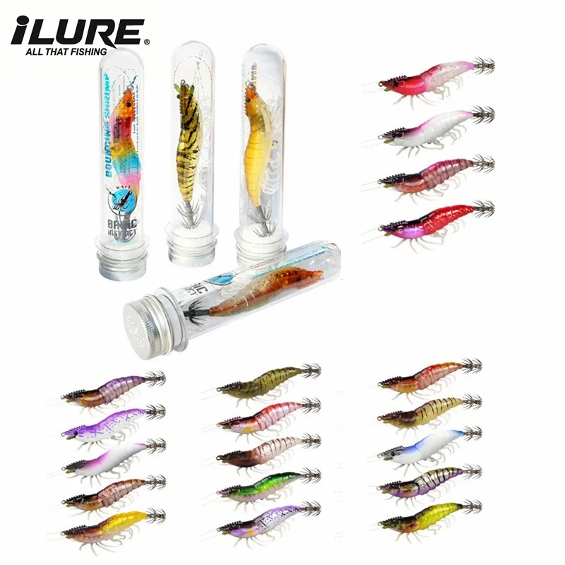 Neue 15g Tintenfisch Jigs Horizontal Leuchtende Webfuß Octopus Egi Locken Künstliche Harten Köder Tintenfisch Angelhaken Meer Holz garnelen