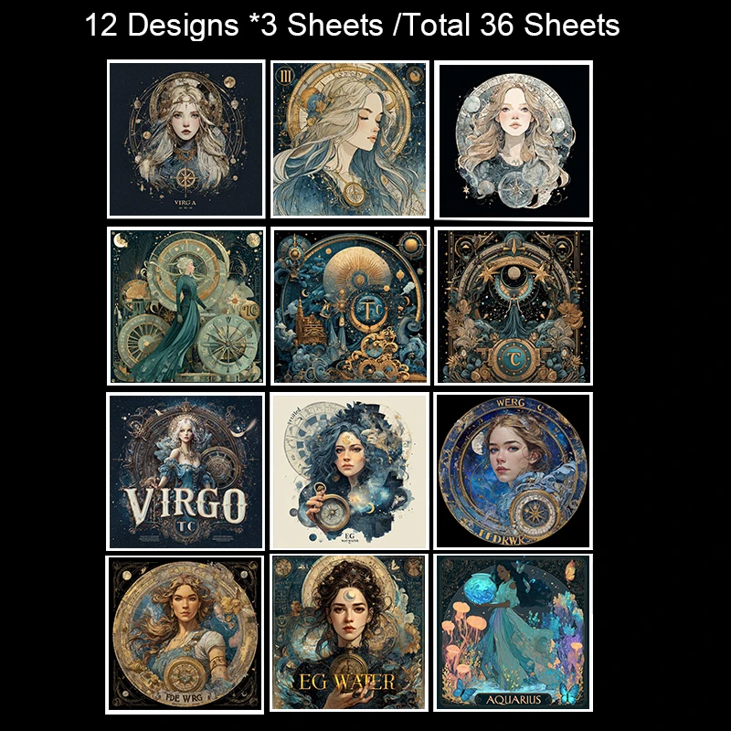 Conjunto de papel para scrapbook de 6 "x 6" (36 folhas): padrões de listras retrô para scrapbooking, origami e decoração de planejador – suprimentos de artesanato exclusivos