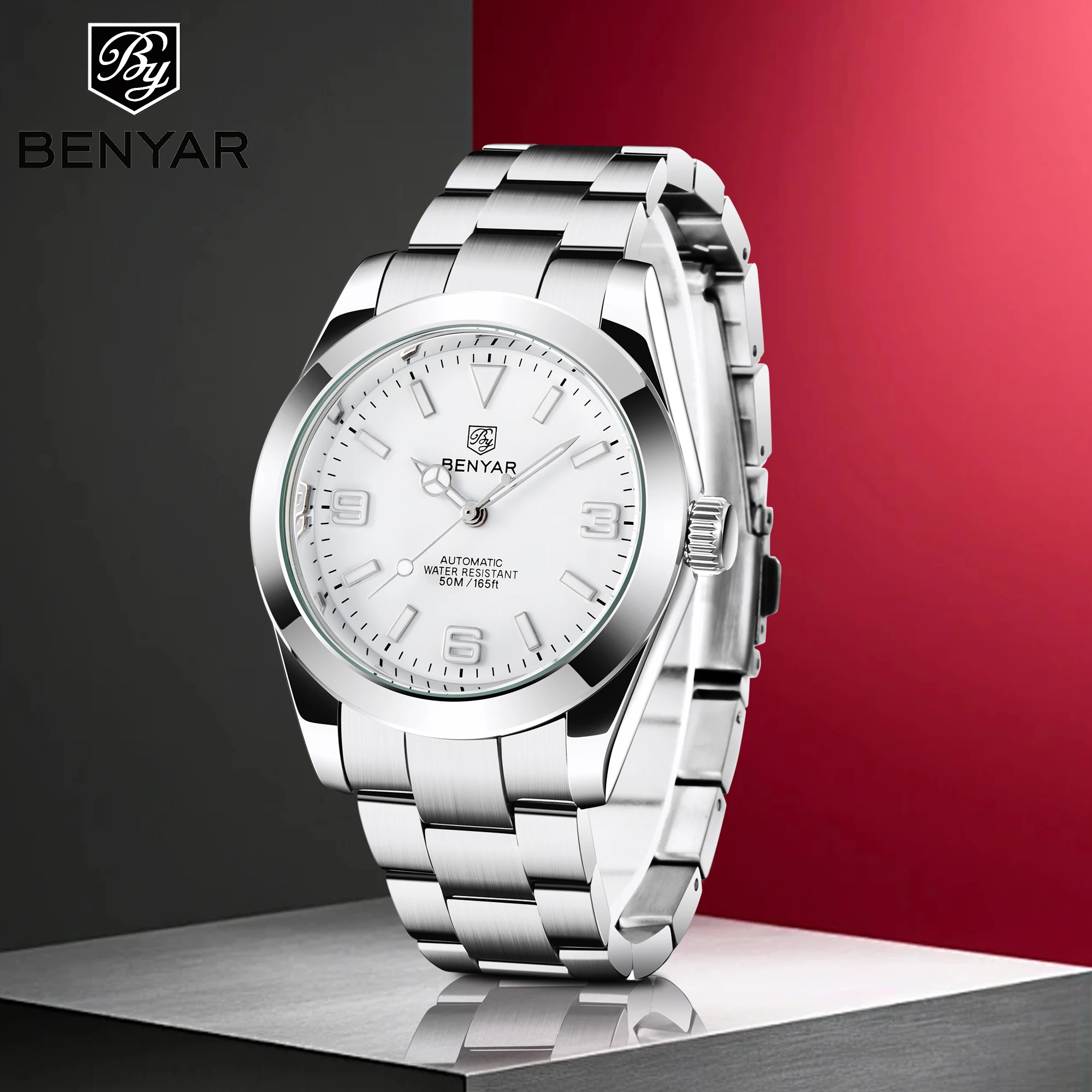 

Новые роскошные механические наручные часы BENYAR, мужские часы 2024, лучший бренд, деловые автоматические спортивные часы для мужчин, нержавеющая сталь