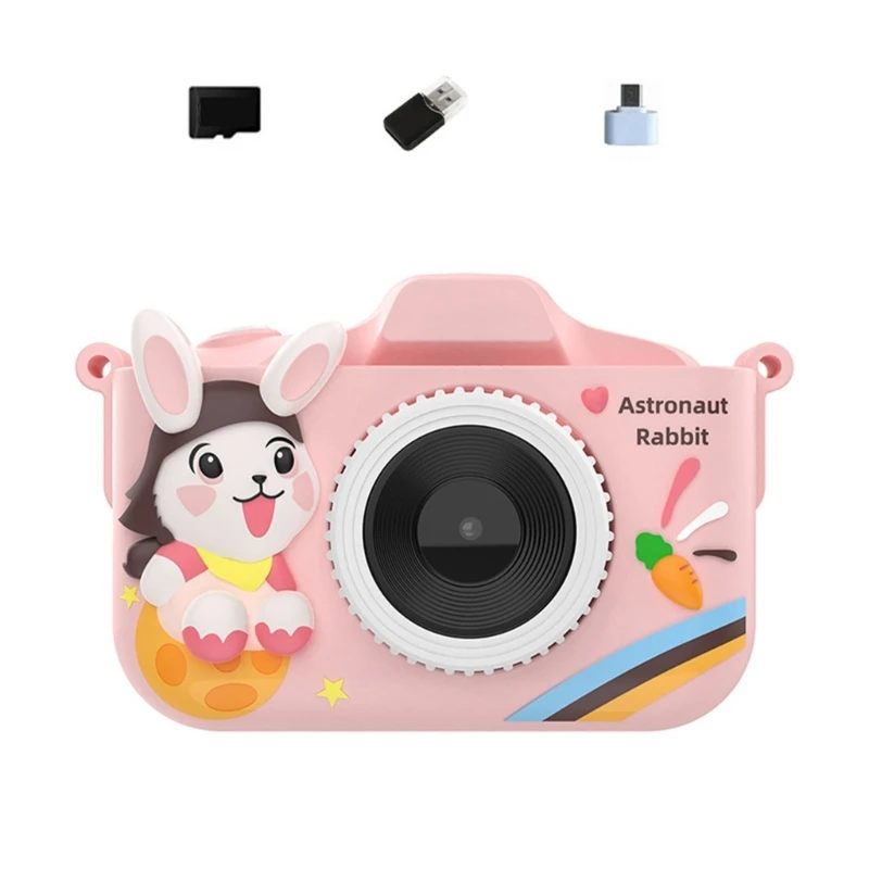 Cámara Digital para niños con tarjeta memoria 32G, conector OTG, doble cámara, enfoque, grabación, marcos fotos 15UB