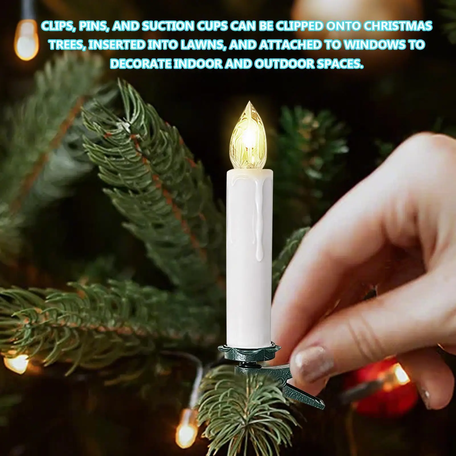 Battery Taper Candles Adjustable Safe Flickering Decor Flameless Taper Candles for Indoor Outdoor Home Window Lawn Birthday