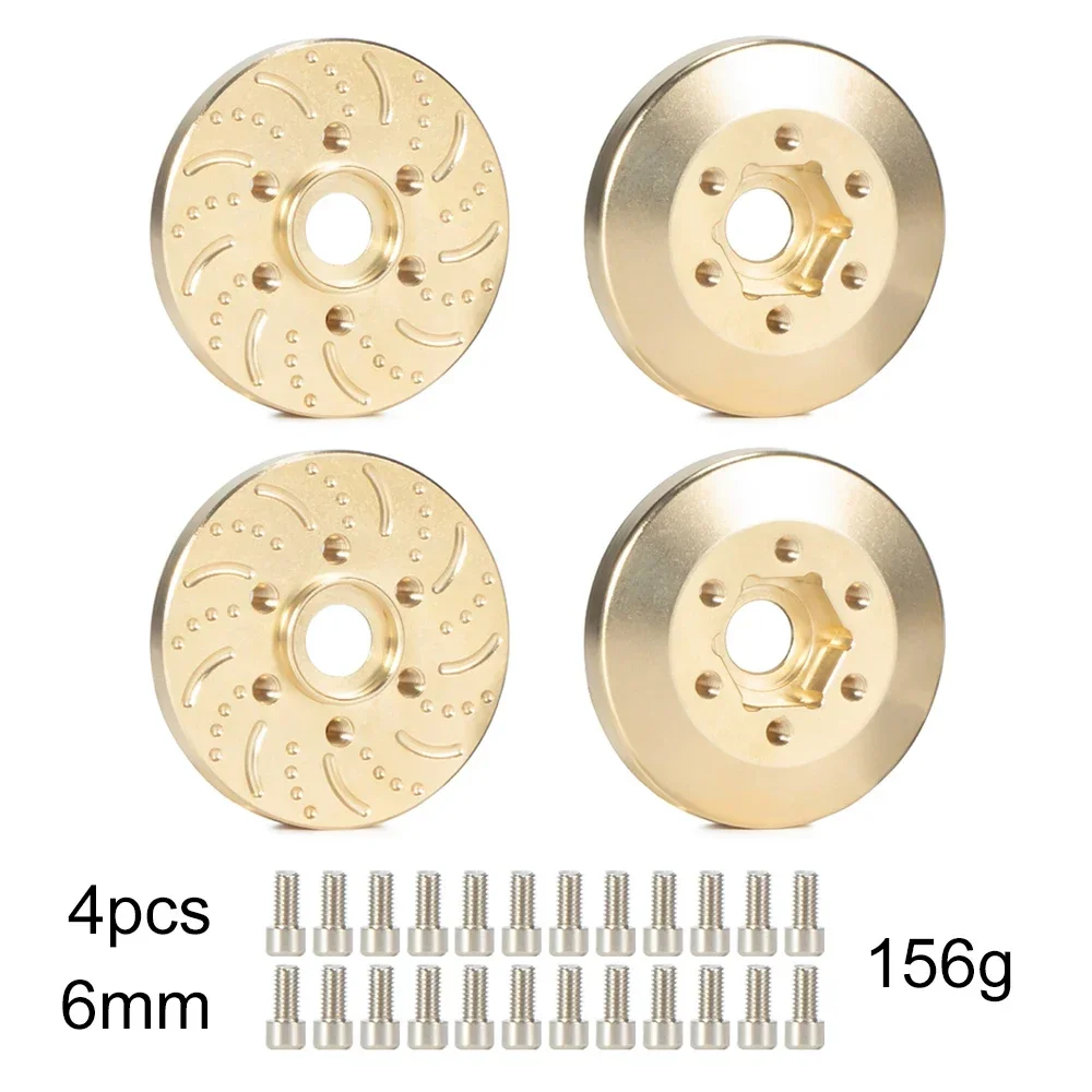 6MM 9MM 12MM 15MM 18,5MM 22MM Messing Radnabe Sechskantadapter Bremsscheibengewichte für 1,9 2,2 Beadlock-Räder SCX10 TRX4 Capra Wraith