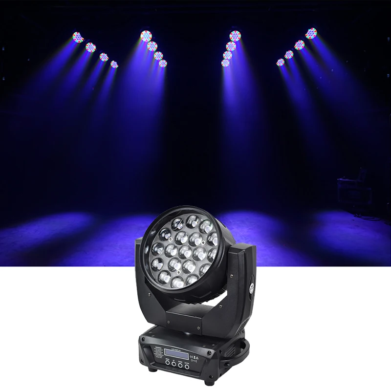 

Disco Led Moving Head 19*10W RGBW 4IN1 Focus Led Wash Moving Head Light With Zoom Function For Stage Disco Party Holiday Wedding