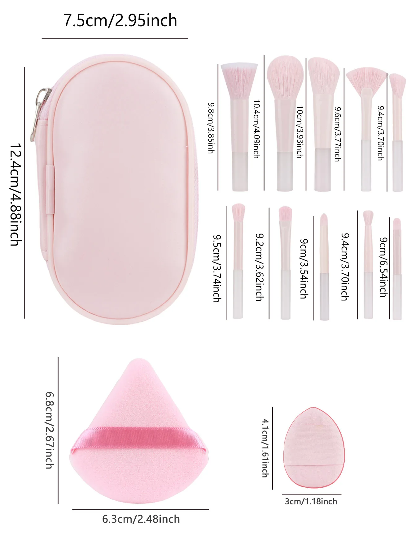 新しいミニメイクブラシセット 10 個アイシャドウルースパウダーブラシ旅行ポータブルソフトヘアメイクツールクリスマスギフト