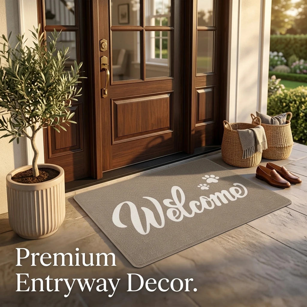 Premium Sisal Entryway Doormat with Non Slip Water Absorbent Durable Low Profile Floor Mat for Entrance Easy To Clean Enhanced