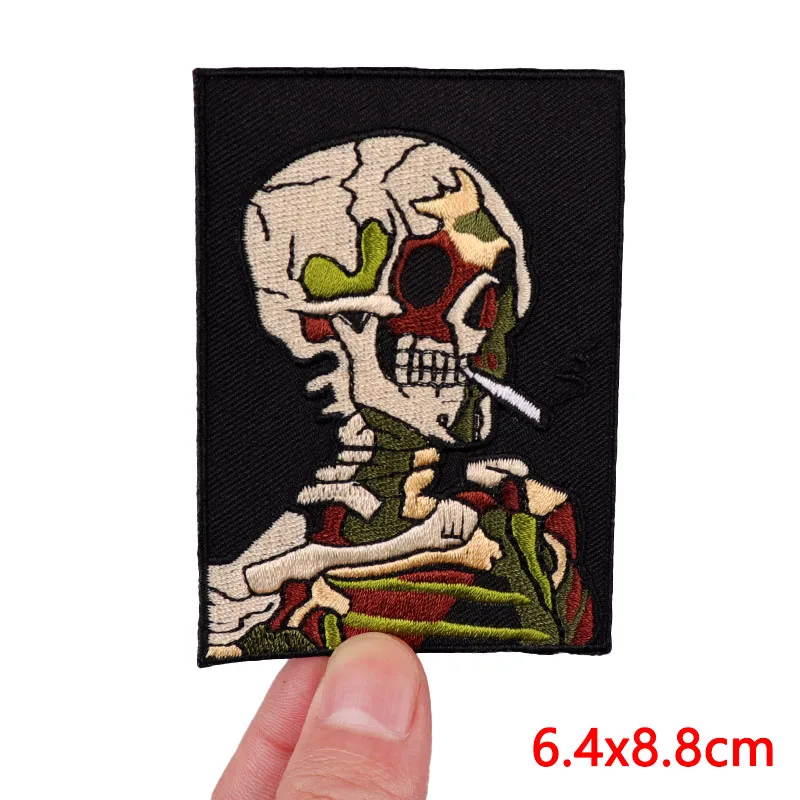 بقع حديد مطرزة للملابس ، رقعة موسيقى الروك ، شريط كرتون ، كاميرا ، بانك ، جمجمة ، حيوان ، تصنعه بنفسك #5