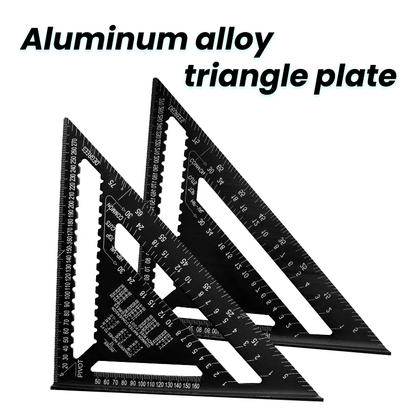 Aluminum Alloy Triangle Ruler 7Inch 12Inch Measurement Tool Alloy Woodworking Measurement Woodworking Triangle Ruler