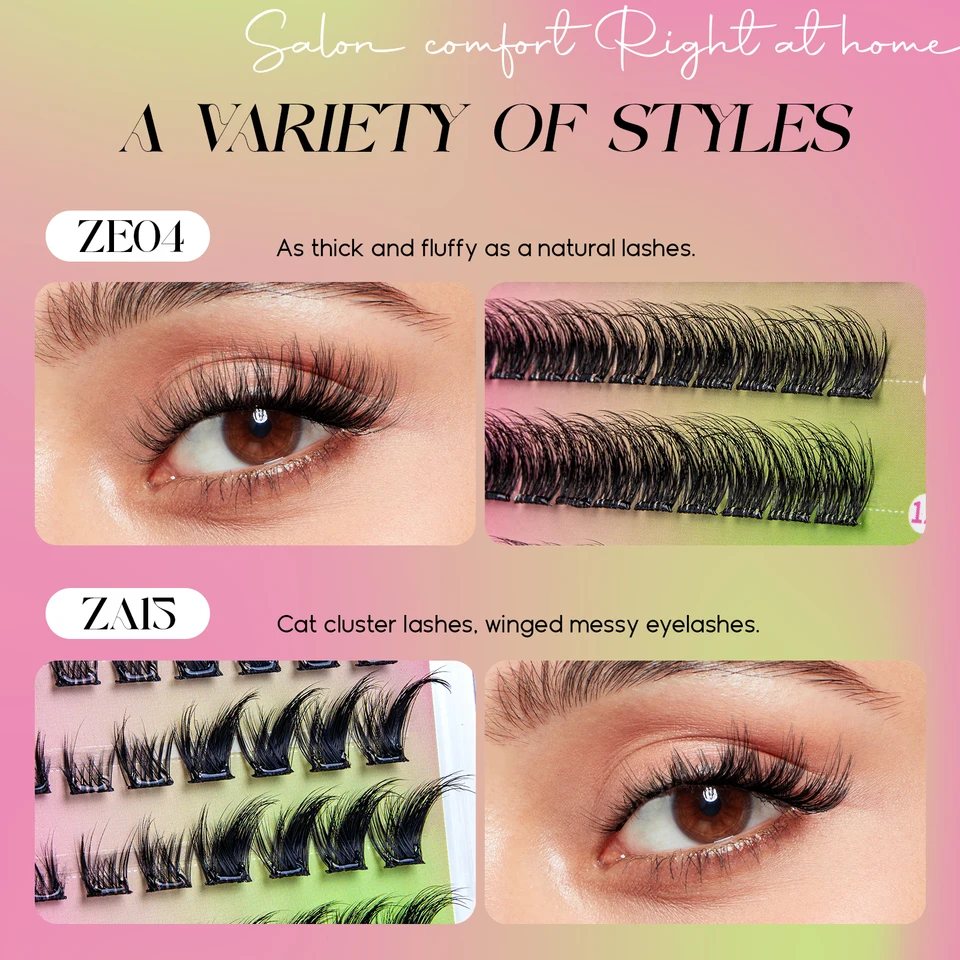 Pestañas por Rizos Autoadhesivas VYRILA, Sin Pegamento, DIY, Individuales, Naturales y Suaves, Extensiones Segmentadas 6