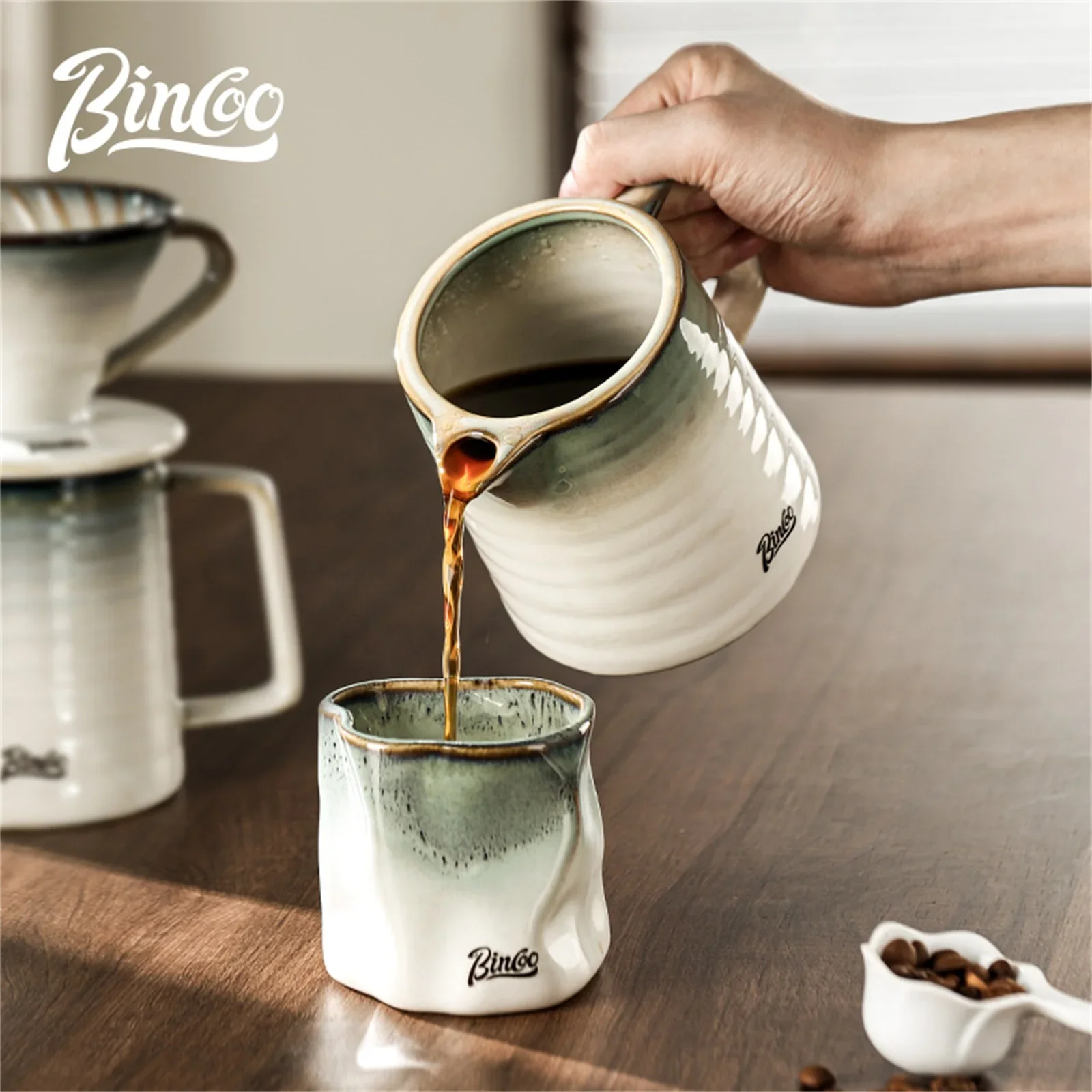 BINCOO Ceramic Coffee Filter Cup Reusable Filters V Style Coffee Maker Conical Hand Brewed Funnel Dripper Filter Cup Coffee Tool - Image 5