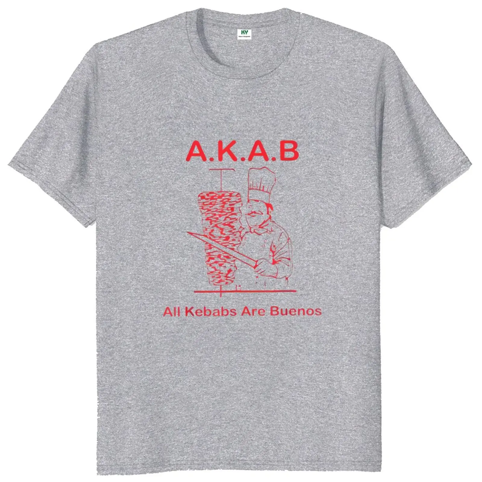 All Kebabs Are Buenos T Shirt With Spanish Funny Sarcastic AKAB Men's Humor T-Shirt 100% Cotton EU Size Soft Warm Tshirt