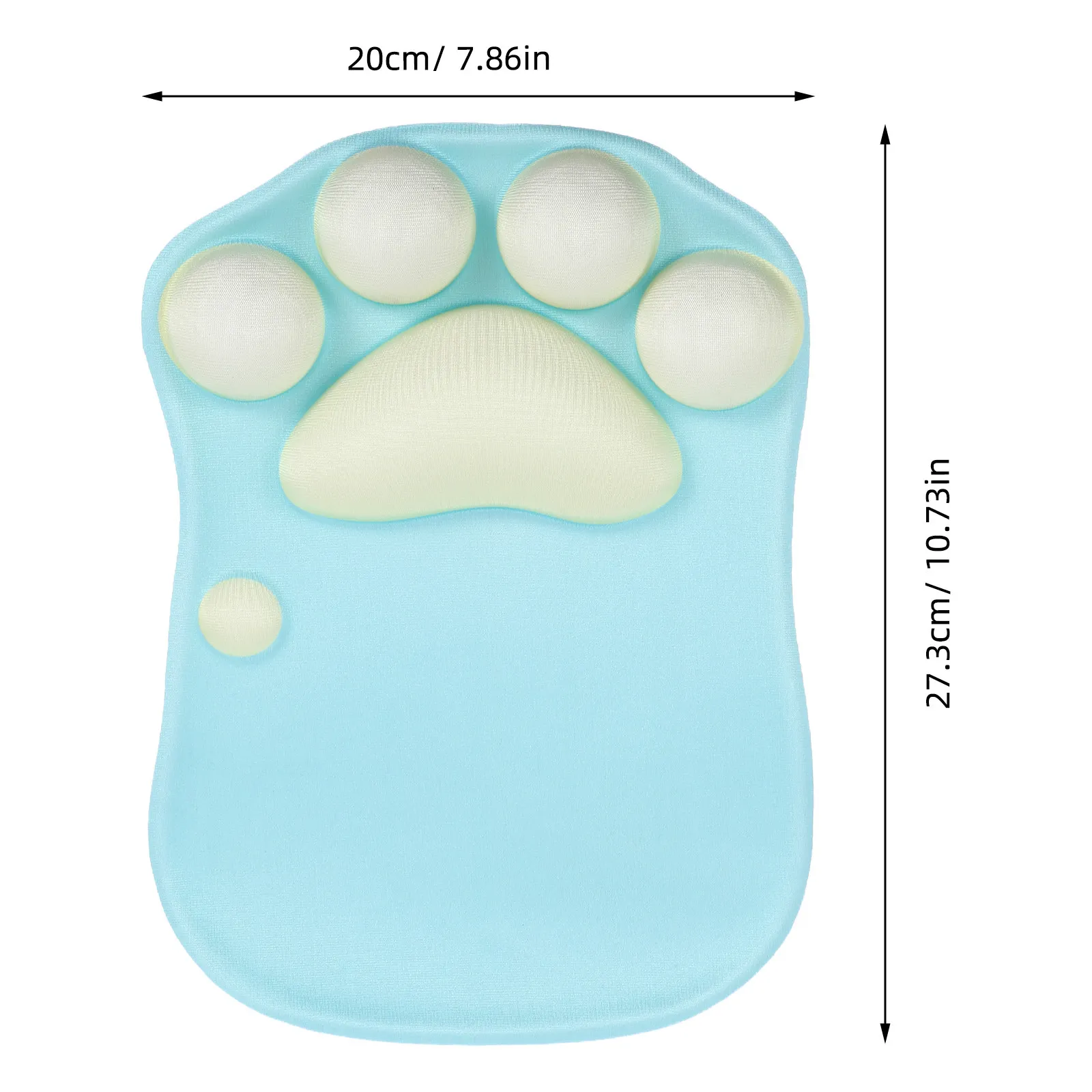 Mouse Pad with Wrist Rest Cat Paw Design Silicone Spandex Blend Ergonomic Support Reduces Wrist Fatigue for Laptop Desktop