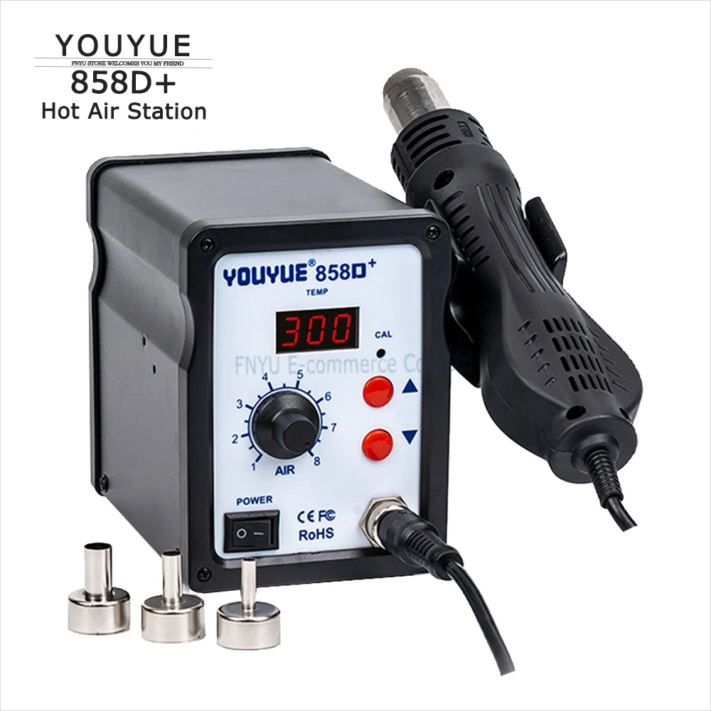 

YOUYUE 858D+ Hot Air Station Hairdryer Disassembly Welding for Phone BGA Rework Heat Gun SMD SMT Welding Solder Repair Tool