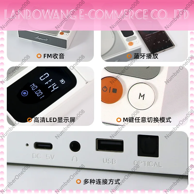 Retro Portable CD Player with Bluetooth Speaker Vintage CD Walkman Rechargeable Anti-Skip Protection for Home
