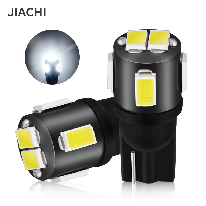 JIACHI 100PCS Super Bright White Red Yellow Blue For Auto Car T10 Led Bulbs Light Reading Lamp W5W 5W5 194 168 5630SMD 6Chip 12v