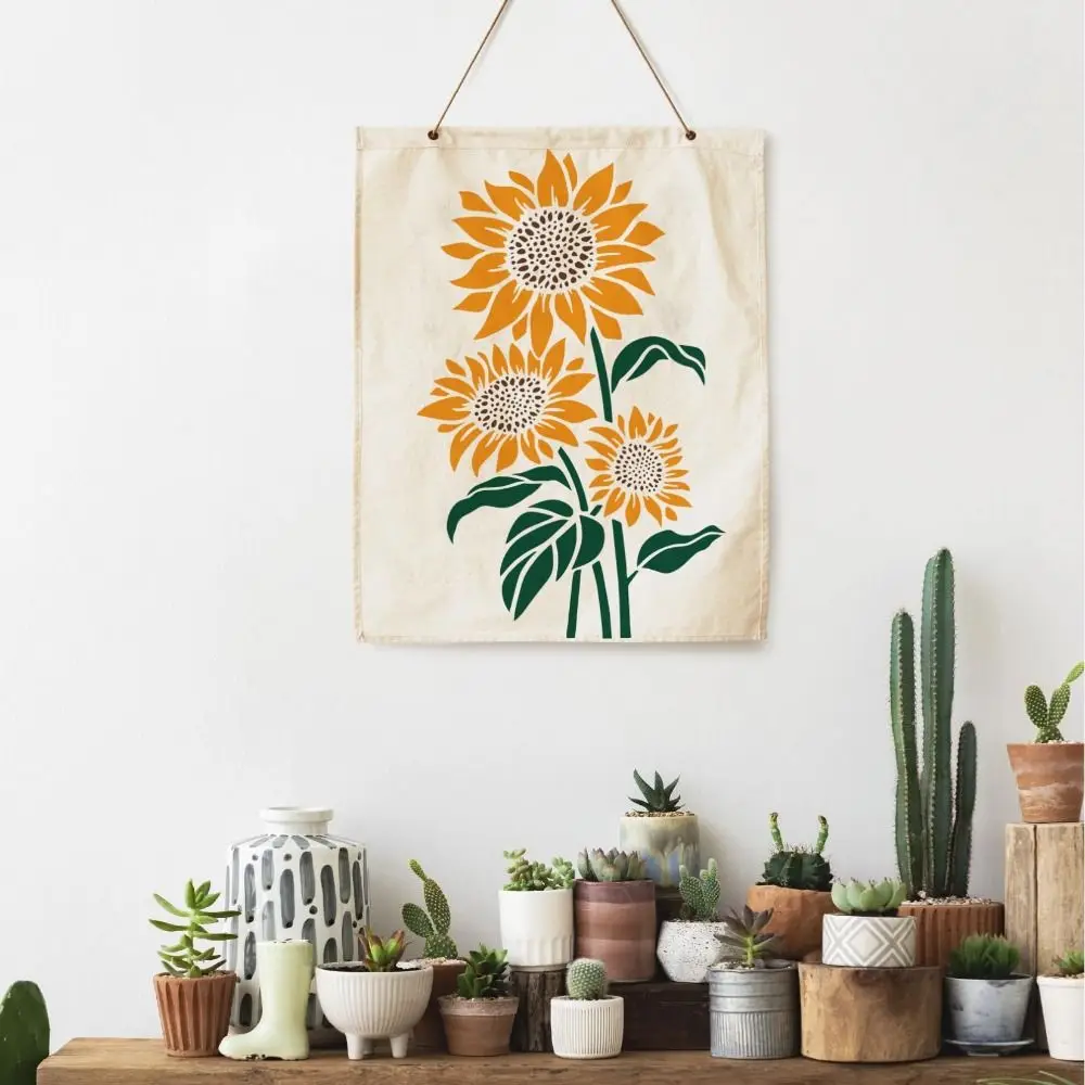 Creative Sunflower Shape DIY Painting Stencil Set Reusable Hollow Painting Templates PET Washable Craft Stencils Card Making