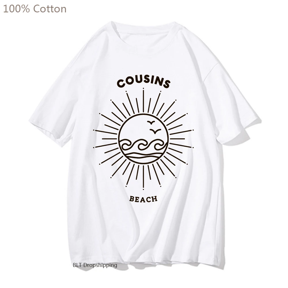 The Summer I Turned Pretty T-shirt Cousins Beach Tshirt Y2k Aesthetic Graphic Short Sleeve Tee-shirt Mujer Camisetas 100% Cotton