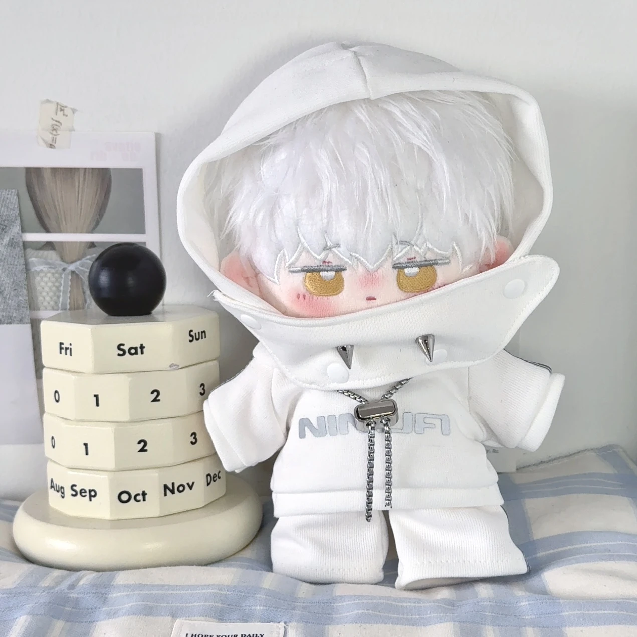 Little Ninja – vêtements pour bébé, 20cm, authentiques, sans attribut, ensemble tendance en noir et blanc, vêtements uniquement, sans poupée, vêtements de remplacement