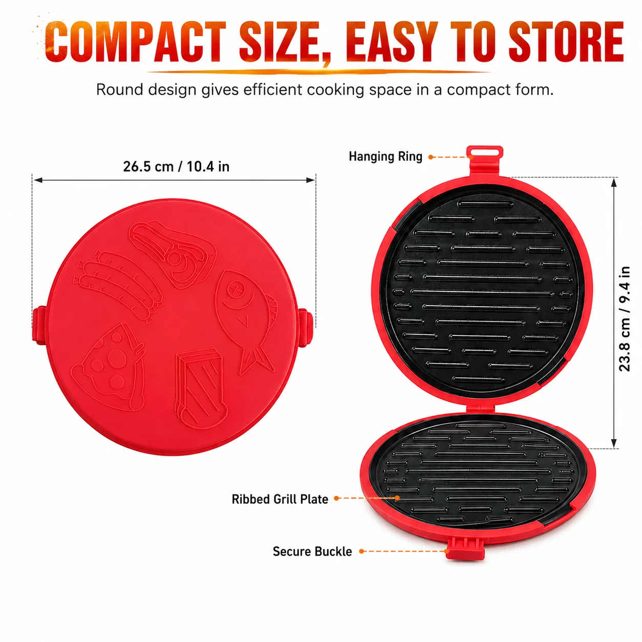 Uwhise Silicone Microwave Grill Pan Non Stick Crisper Plate For Pizza Sandwiches Chicken Wings Dorm Room Cooking Kitchen Gadgets
