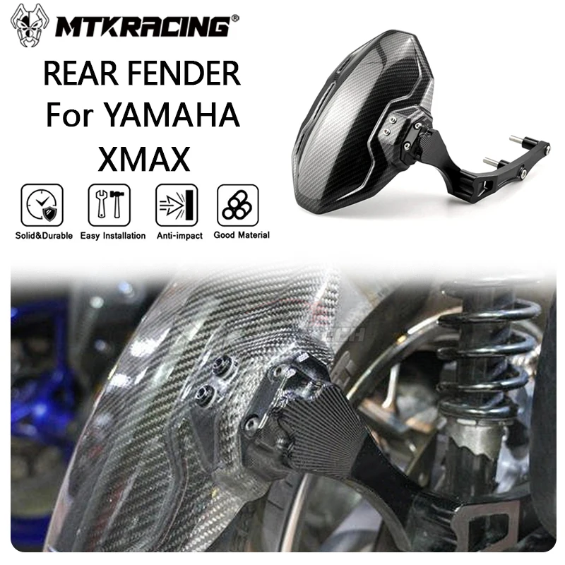 MTKRACING REAR FENDER For YAMAHA XMAX300 2017-2024 XMAX 250 Rear Mudguard Wheel Splash Fender License Plate Frame Accessories