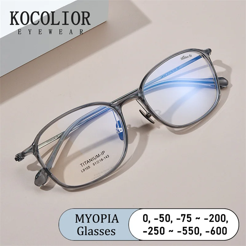 

Fashion Brand Design β-Titanium TR Small Frame Myopia Glasses Prescription Shortsight Anti Blue Light Men Short Sight Eyewear
